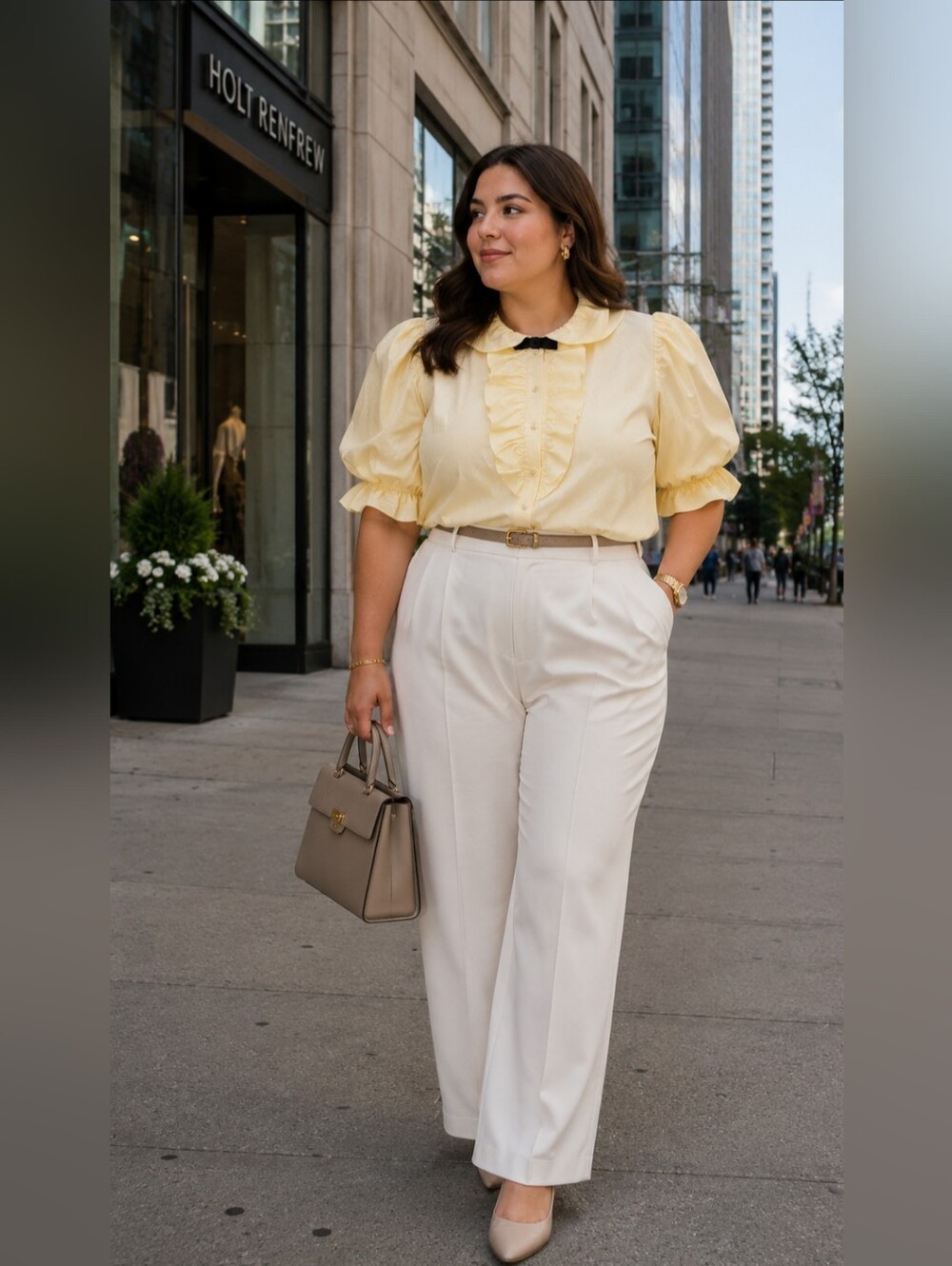 ❤️HP❤️NWOT Batsheva Lou Faux Pearl-Embellished Ruffled Moire Blouse Ivory